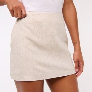 NWT Women’s Abercrombie & Fitch Linen Mini Skort - Sz M Ultra High Rise